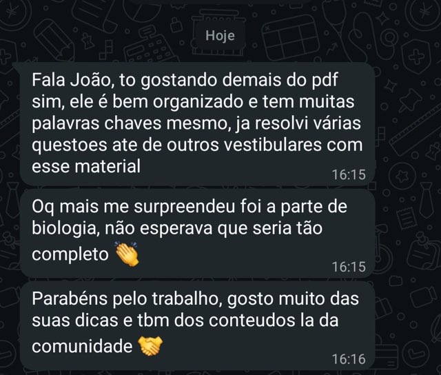 Print de depoimento de aluno no WhatsApp