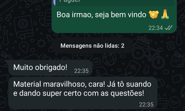 Print de depoimento de aluno no WhatsApp